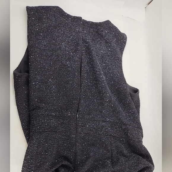 Sale Eliza J Dark Grey Sparkle Special Occasion Dress Keyhole Neck Rhinestones - Picture 4 of 6